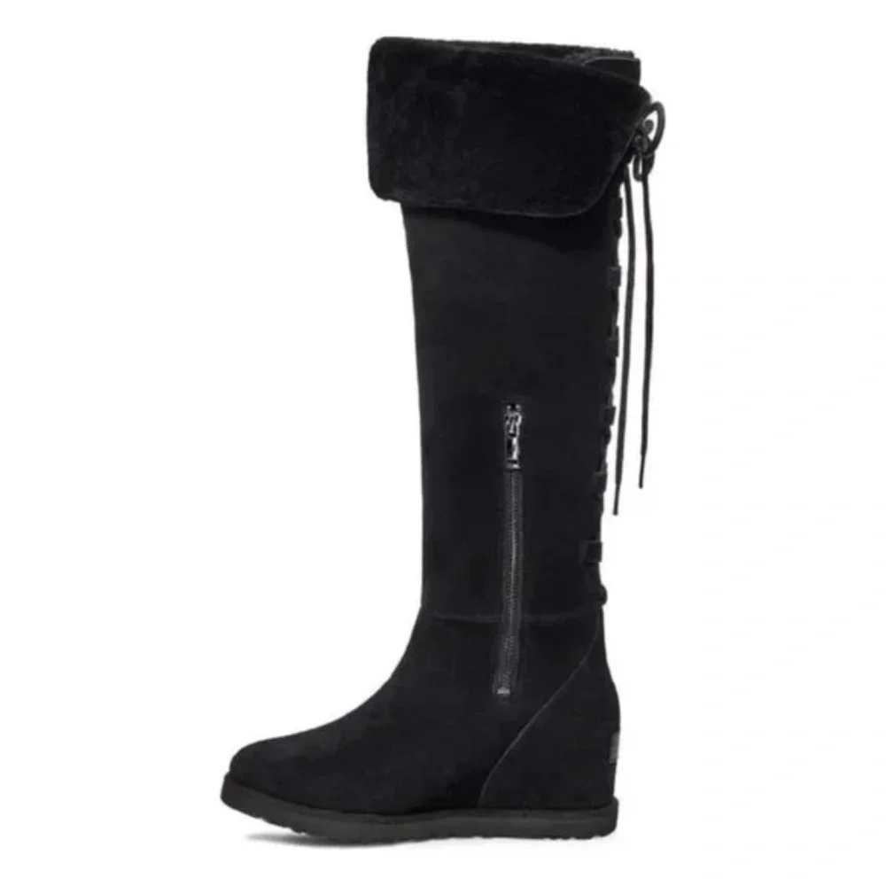 NEW UGG Over the Knee Classic Femme OTK Lace UP Wedge Heel Boots 10